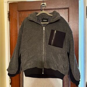 HEIMISH Gray Fleece Jacket for Women